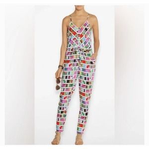 Mara Hoffman Jumpsuit Medium Geometric Swim Coverup Rayon USA